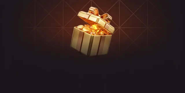 Golden gift box on a dark background for the Wanted Win weekend reload bonus Golden gift box on a dark background for the Wanted Win weekend reload bonus